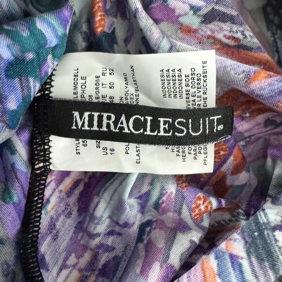 Miraclesuit Peephole Tankini Swim Top Mood‎ Ring Size 16 Printed NWT SW-2088 - Picture 9 of 11